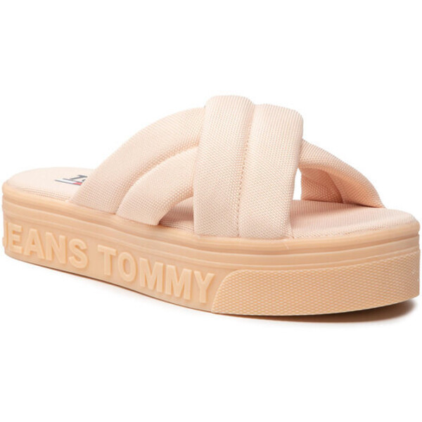Tommy Jeans Klapki Flatform Sandal EN0EN01798 Pomarańczowy
