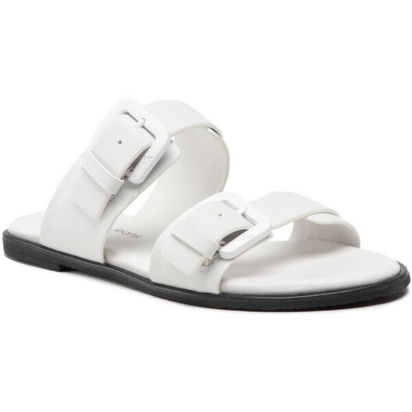 Calvin Klein Jeans Klapki Flat Sandal Twostraps Rub YW0YW00537 Biały