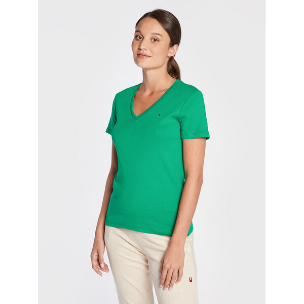 Tommy Hilfiger T-Shirt Solid WW0WW30511 Zielony Slim Fit