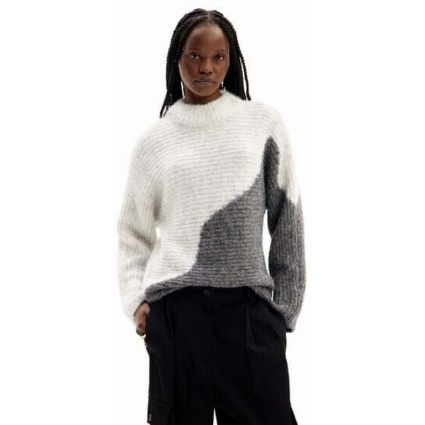 Desigual Dwukolorowy sweter oversize 23WWJFX52005
