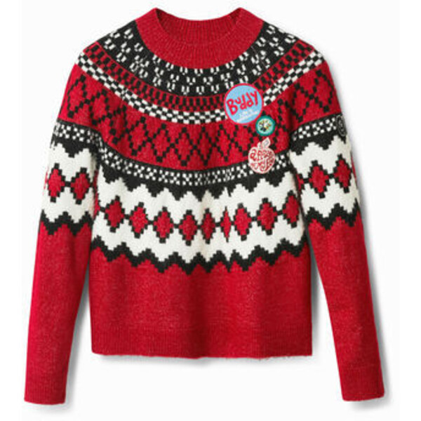 Desigual Sweter w ornamentalne wzory 22WWJFAN3014