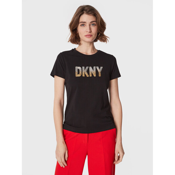 DKNY T-Shirt P2MH7OMQ Czarny Regular Fit