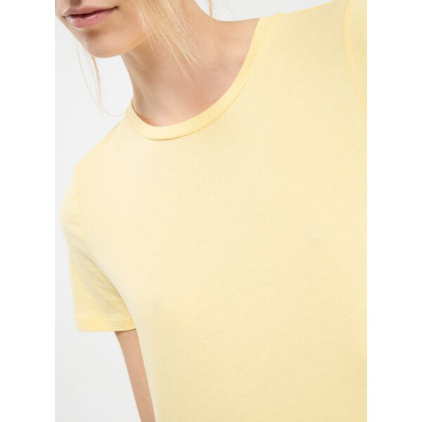 Terranova T-shirt basic z okrągłym dekoltem Żółty jasny SAB0052494001S069
