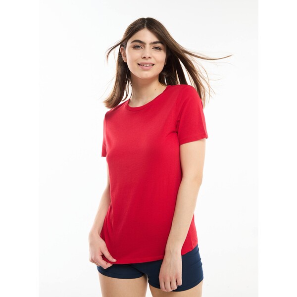 Terranova T-shirt basic z okrągłym dekoltem Czerwony SAB0052494001S130