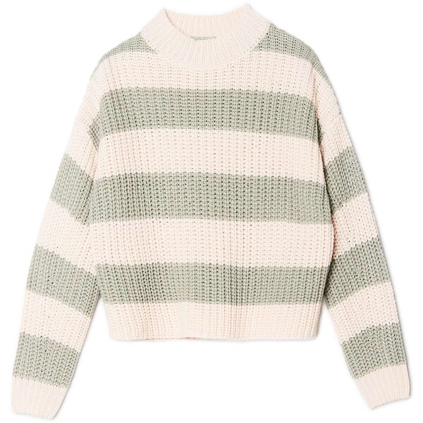 Cropp Kremowo-zielony sweter w paski 3478W-07X