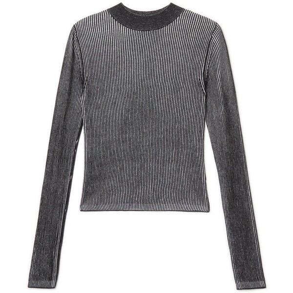 Cropp Czarny sweter w srebrne prążki 3468W-99X