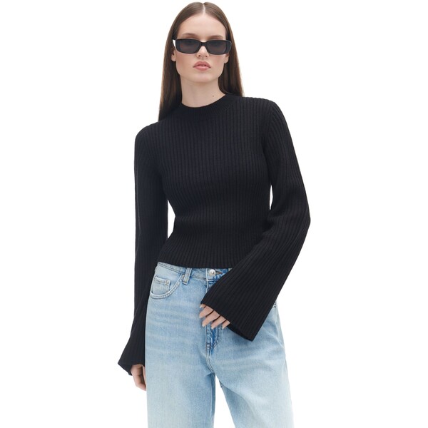 Cropp Czarny sweter z szerokimi rękawami 4798X-99X