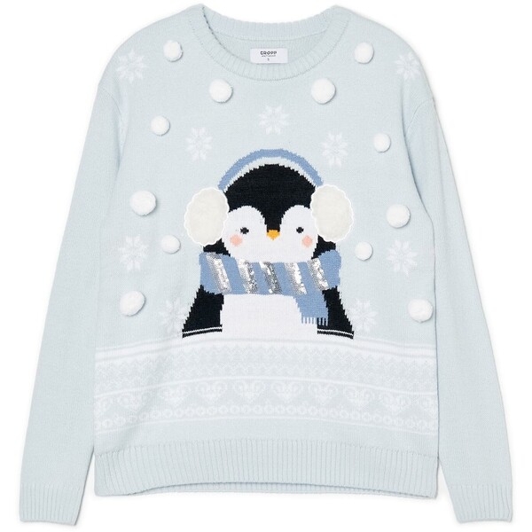 Cropp Świąteczny sweter z pingwinkiem 8081Z-05X