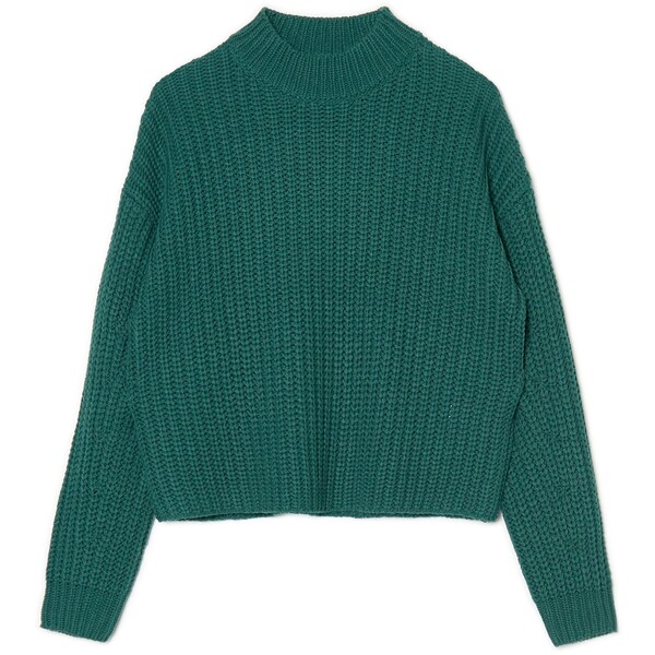 Cropp Ciemnozielony sweter basic 4347Y-77X