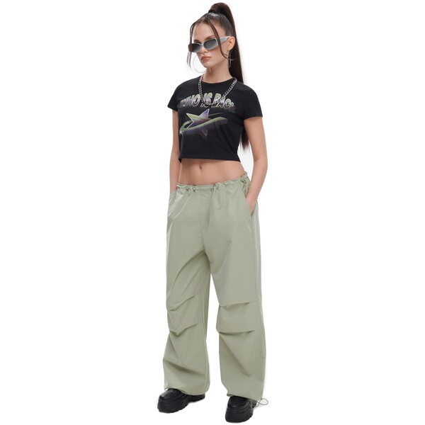 Cropp Jasnozielone spodnie jogger z tkaniny 5782S-81X