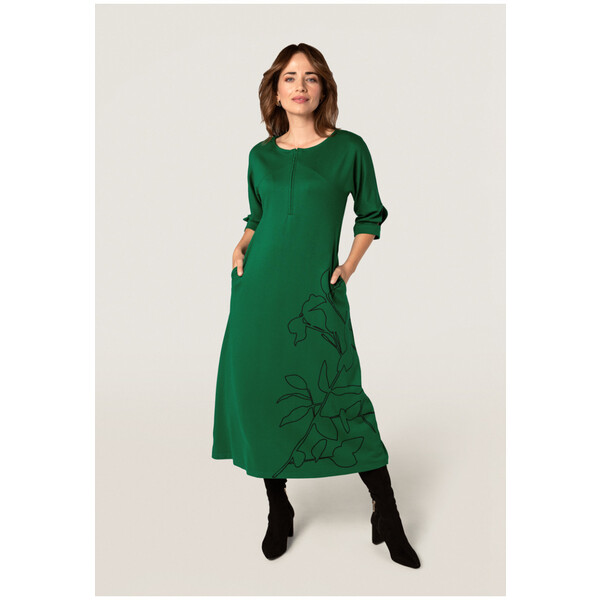 Quiosque Zielona sukienka z kwiatowym wzorem 4TR001903