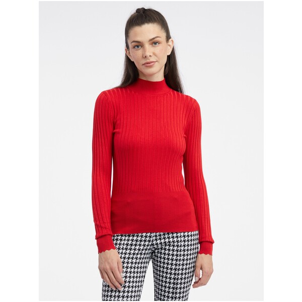 Orsay Czerwony damski sweter w prążki 507512318000