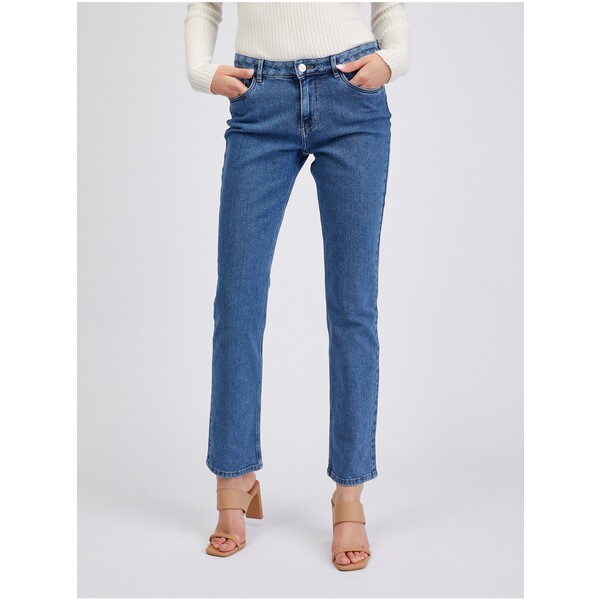 Orsay Niebieskie jeansy damskie straight fit 312178558000