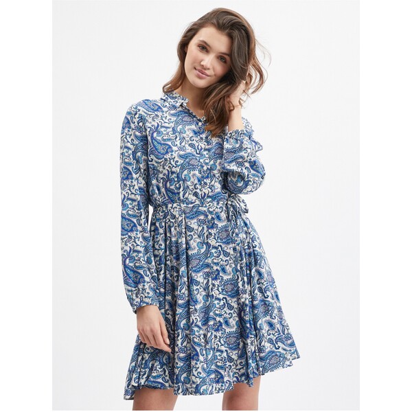Orsay Niebieska damska wzorzysta sukienka 432060555000