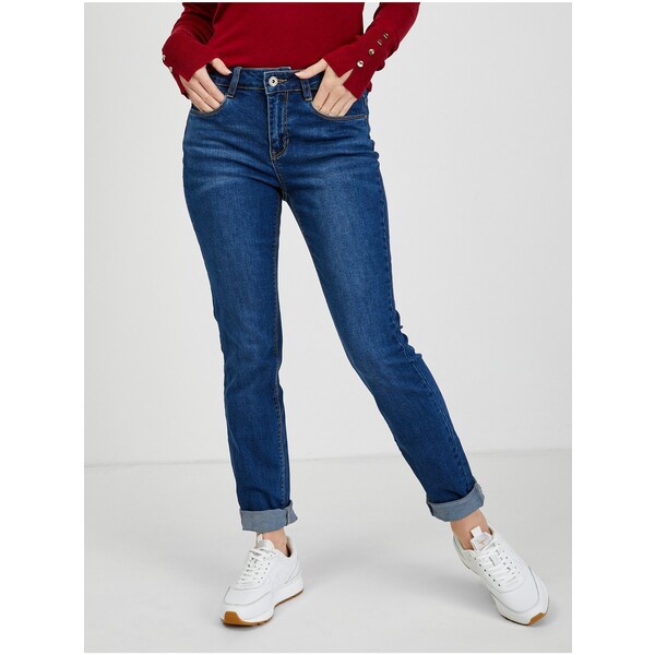 Orsay Granatowe jeansy damskie slim fit 365057-580000