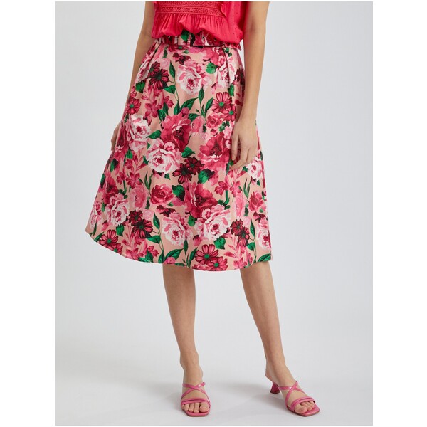 Orsay Różowa spódnica damska w kwiaty 724348-225000
