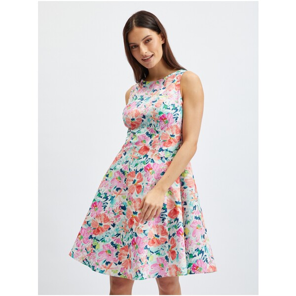 Orsay Różowo-kremowa sukienka damska w kwiaty 471710044000