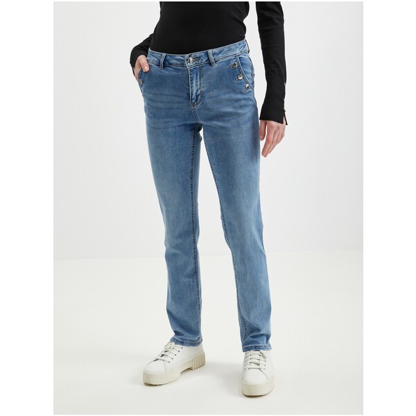 Orsay Jasnoniebieskie damskie jeansy straight fit 312176547000