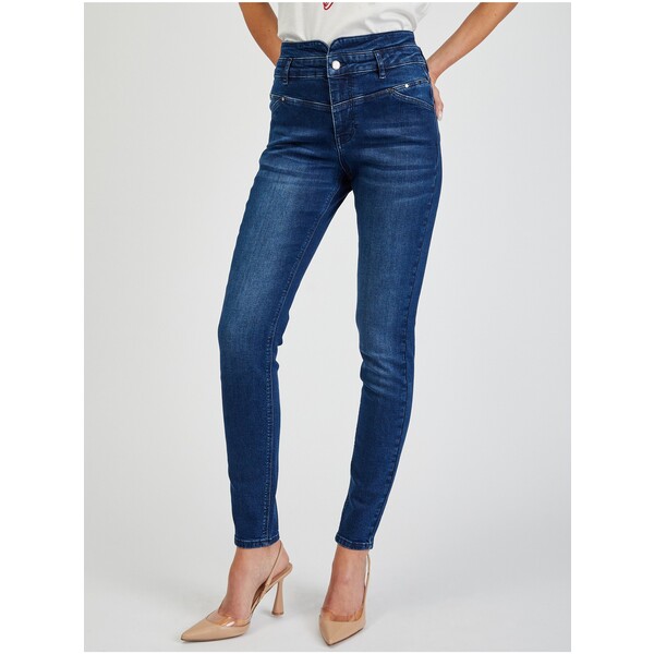 Orsay Ciemnoniebieskie damskie skinny fit jeansy 311870548000