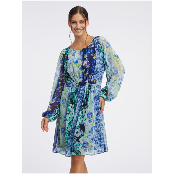 Orsay Niebieska damska sukienka w kwiaty 442285575000