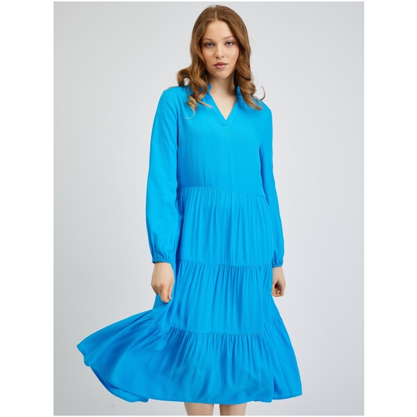 Orsay Niebieska damska sukienka wzorzysta 461067545000