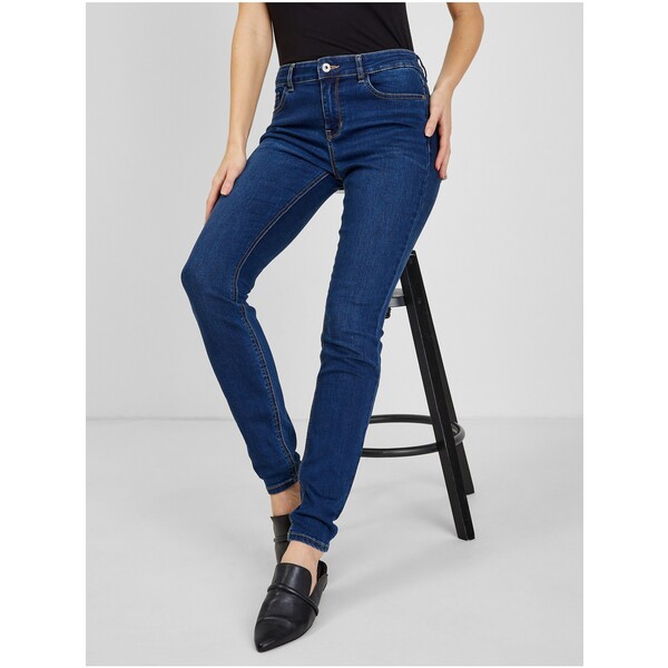 Orsay Granatowe damskie skinny fit jeansy 311869-548000