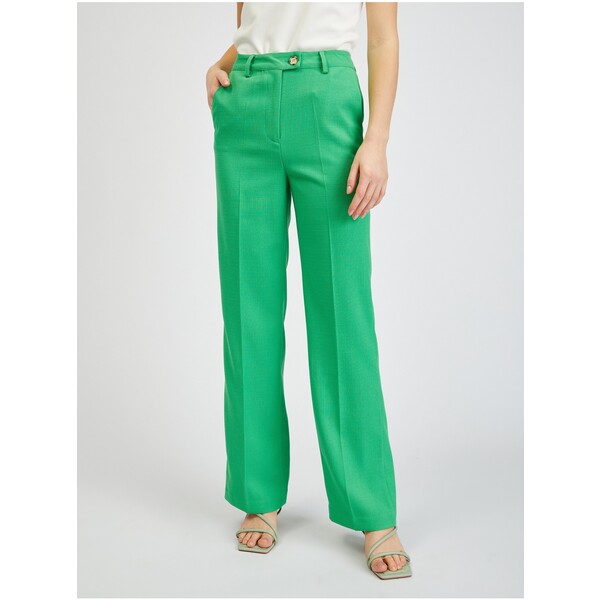 Orsay Zielone damskie spodnie z rozszerzanym dołem 390309865000