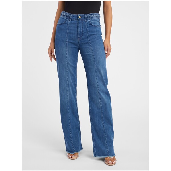 Orsay Niebieskie jeansy damskie z szeroką nogawką 313086558000