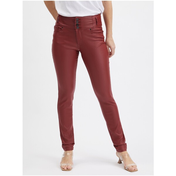 Orsay Bordowe damskie spodnie skinny fit 319261-395000