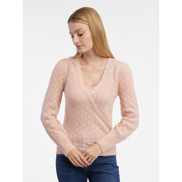 Orsay Jasnoróżowy damski sweter z mieszanki wełny 507520232000