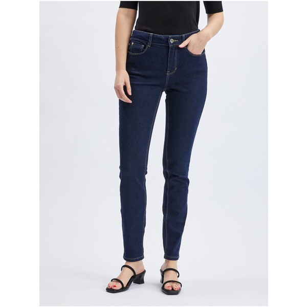 Orsay Ciemnoniebieskie jeansy damskie slim fit 365054-550000