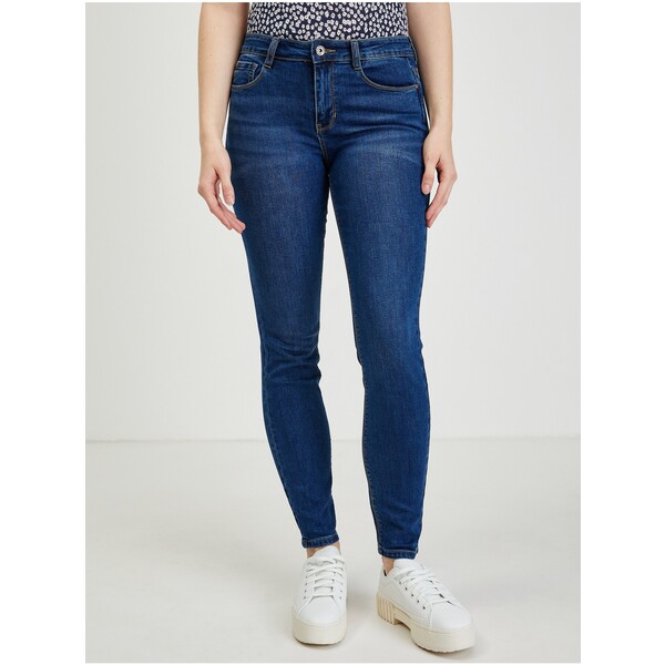 Orsay Granatowe damskie jeansy slim fit 365054-580000