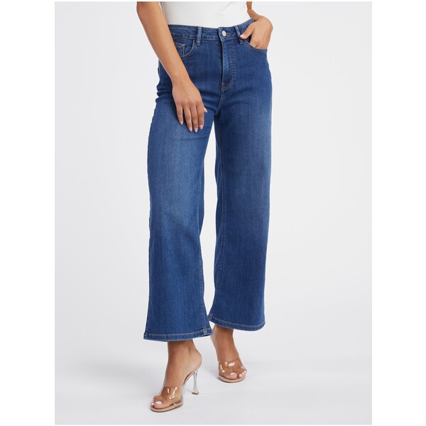 Orsay Granatowe jeansy damskie z szerokimi nogawkami 313085558000
