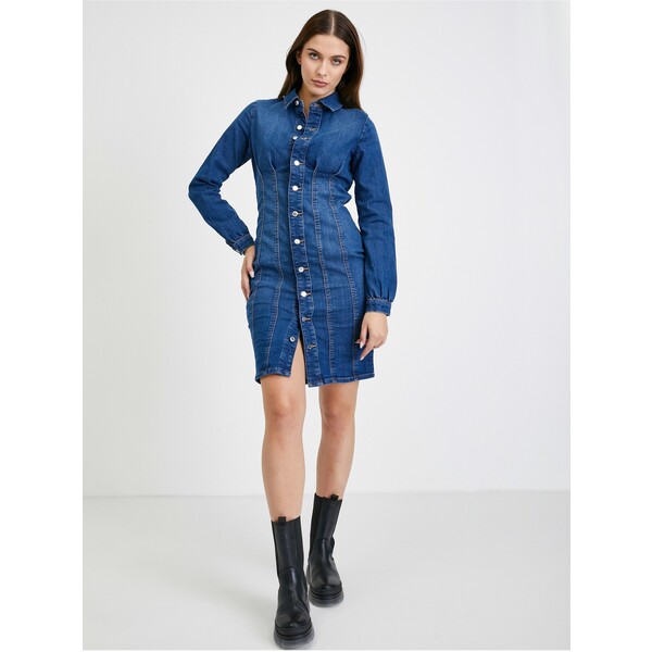 Orsay Niebieska jeansowa sukienka koszulowa 460132-548000