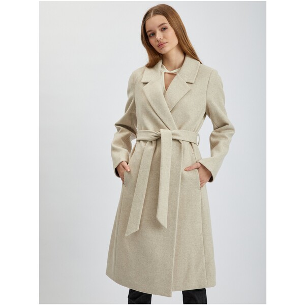 Orsay Beżowy płaszcz zimowy damski 830275-092000