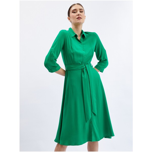 Orsay Zielona damska sukienka koszulowa 431047867000