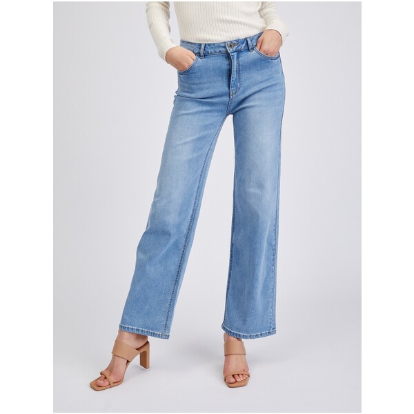 Orsay Jasnoniebieskie jeansy wide leg dla kobiet 313081547000