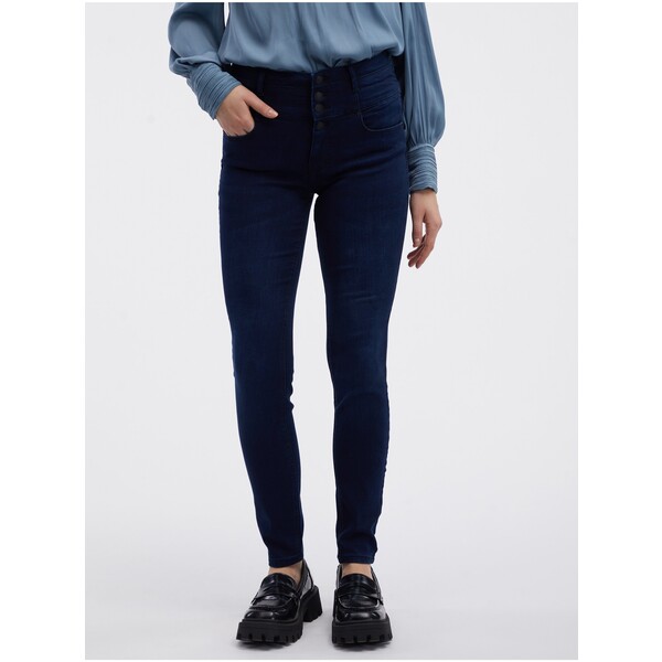 Orsay Granatowe jeansy damskie skinny fit 311876657000