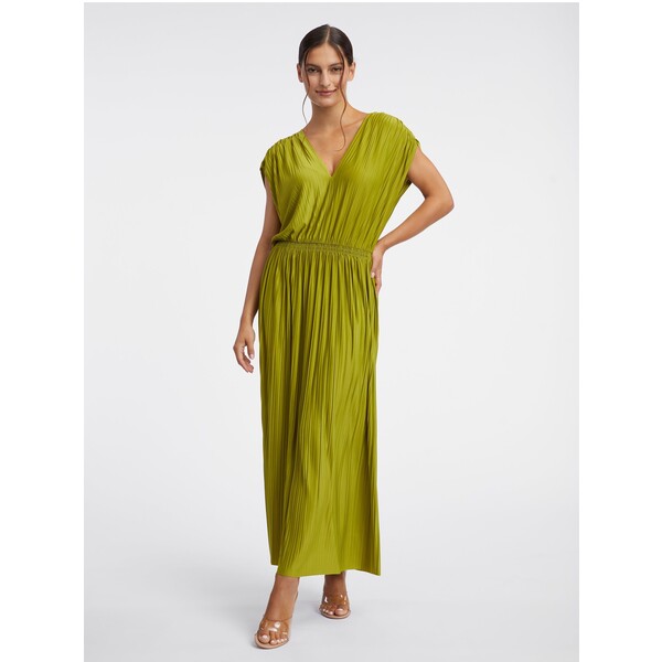 Orsay Zielona damska plisowana sukienka maxi 470341829000