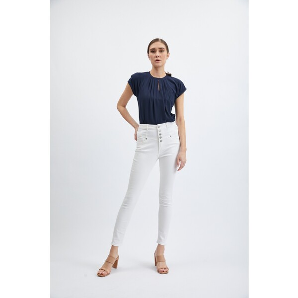 Orsay Białe damskie skinny fit jeansy 316187000000