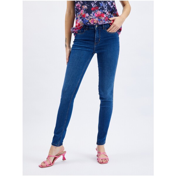Orsay Niebieskie damskie skinny fit jeansy 359233558000