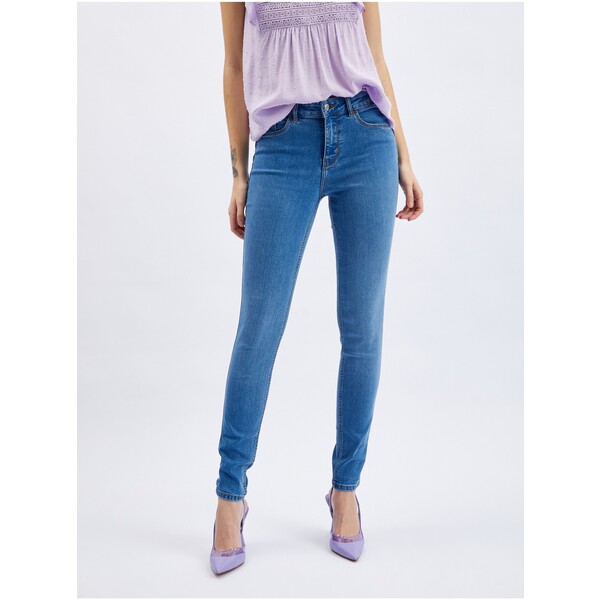 Orsay Niebieskie jeansy damskie skinny fit 359233547000