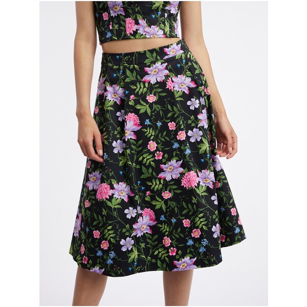Orsay Czarna damska spódnica w kwiaty 722295659000