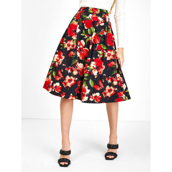 Orsay Czerwono-czarna spódnica damska w kwiaty 722295660000