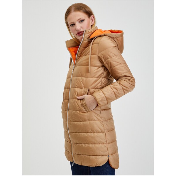 Orsay Jasnobrązowa damska kurtka zimowa pikowana 809017085000