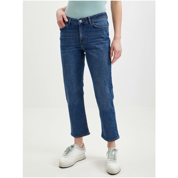 Orsay Ciemnoniebieskie damskie cropped straight fit jeansy 312173-548000