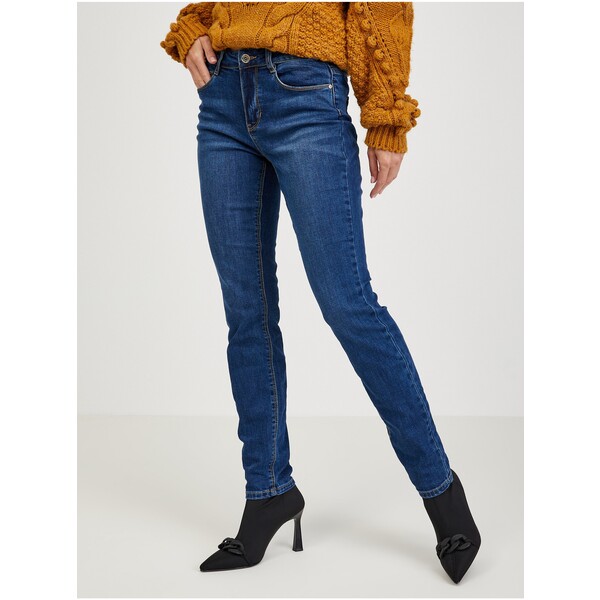 Orsay Granatowe jeansy damskie slim fit 365058-580000