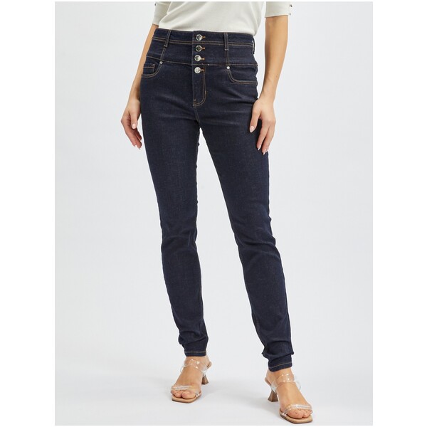 Orsay Granatowe damskie skinny fit jeansy 311859-550000