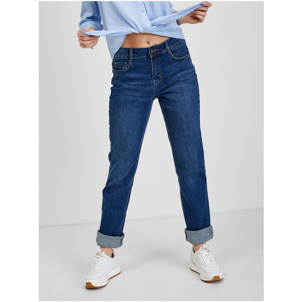Orsay Niebieskie jeansy damskie straight mid waist 312175-548000
