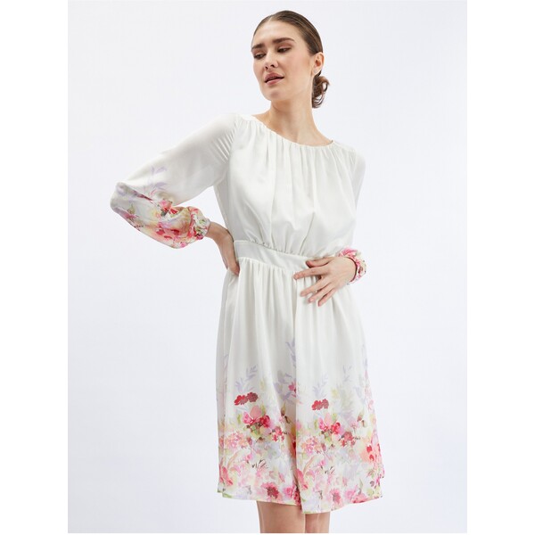 Orsay Różowo-kremowa damska sukienka w kwiaty 442281044000